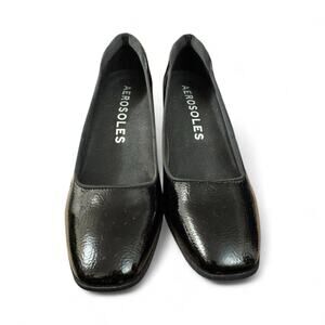 AEROSOLES Shiny Black Women's Loafers